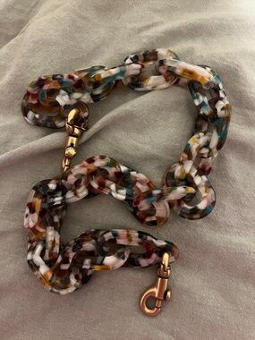 Coach Multicolor Resin Chain Strap with Gold Lobster Clasps